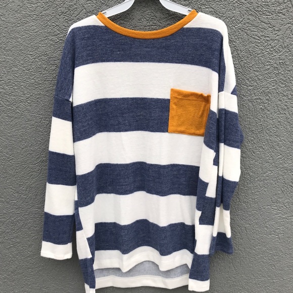 Long sleeve blue striped tunic - Picture 4 of 5